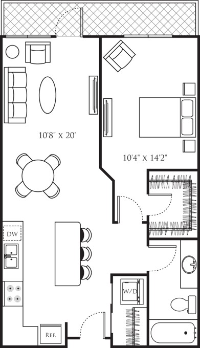 Floor plan layout diagram for A22